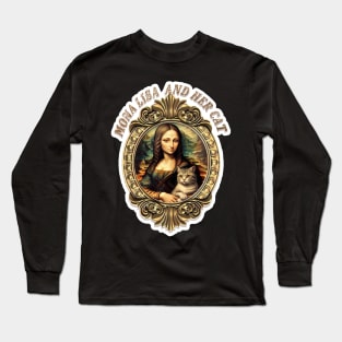 Mona Lisa and her cat Long Sleeve T-Shirt